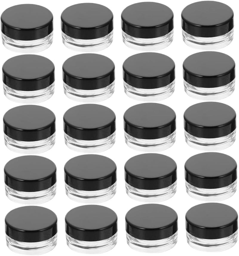 Mobestech 20 Pcs Plastic Cream Jars Cosmetic Sample Containers With Lids Travel Size - Image 1